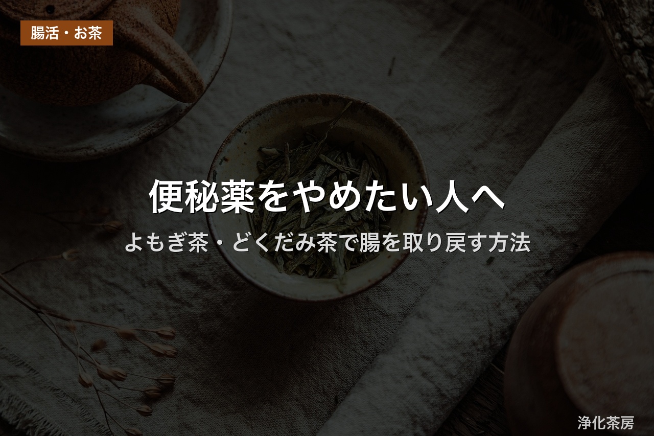 便秘薬をやめたい人へ｜よもぎ茶・どくだみ茶で腸を取り戻す方法