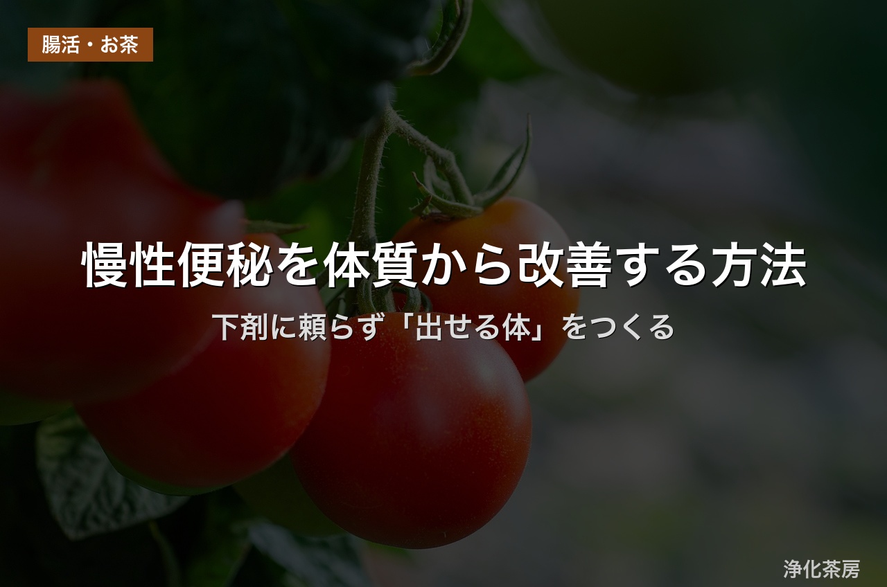 慢性便秘を体質から改善する方法｜下剤に頼らず「出せる体」をつくる