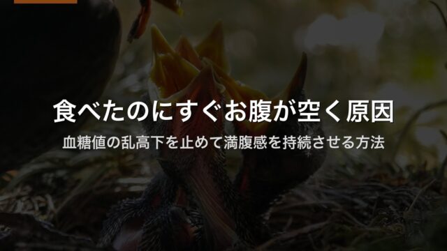 食べたのにすぐお腹が空く原因｜血糖値の乱高下を止めて満腹感を持続させる方法