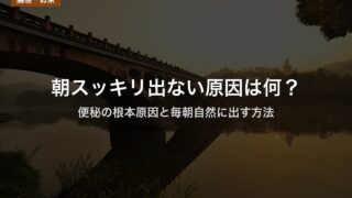 朝スッキリ出ない原因は何？｜便秘の根本原因と毎朝自然に出す方法
