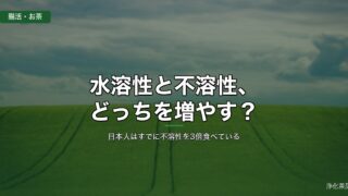 水溶性と不溶性、どっちを増やす？